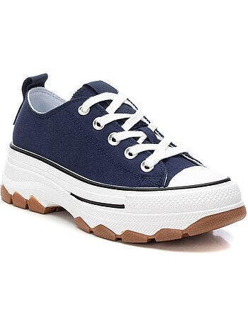 Baskets femme en toile à lacets