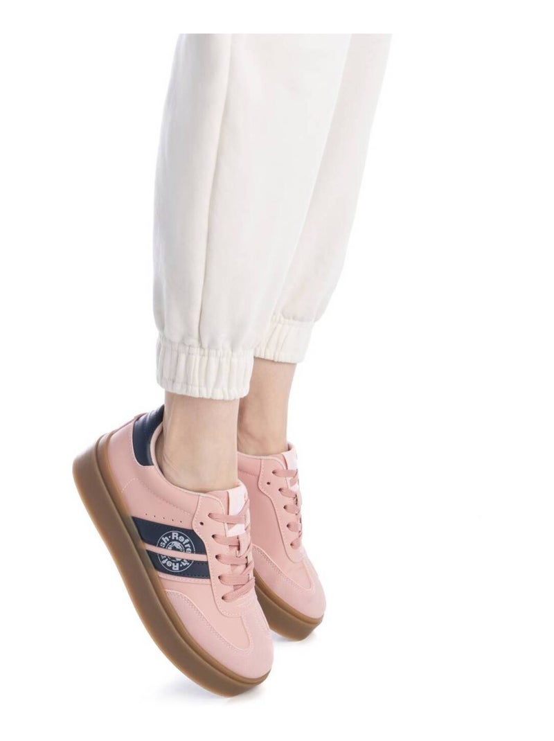 Baskets femme en toile à lacets Crème - Kiabi