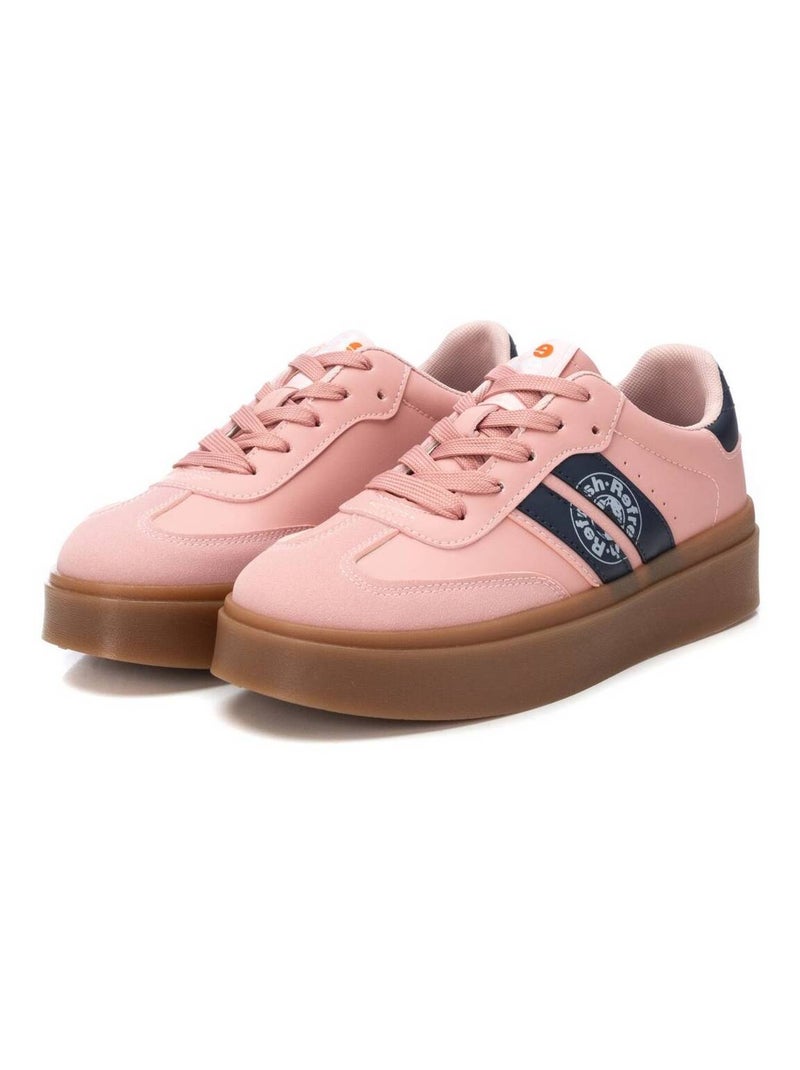 Baskets femme en toile à lacets Crème - Kiabi