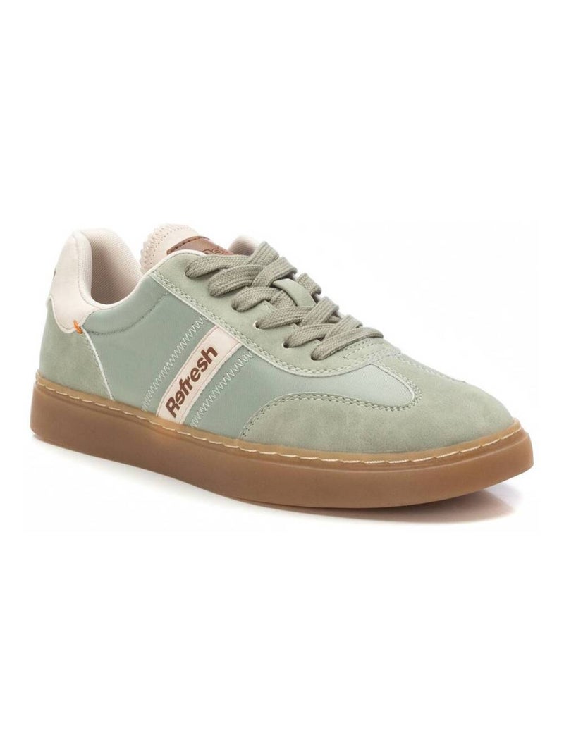 Baskets femme en toile à lacets Kaki - Kiabi