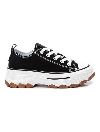 Baskets femme en toile à lacets