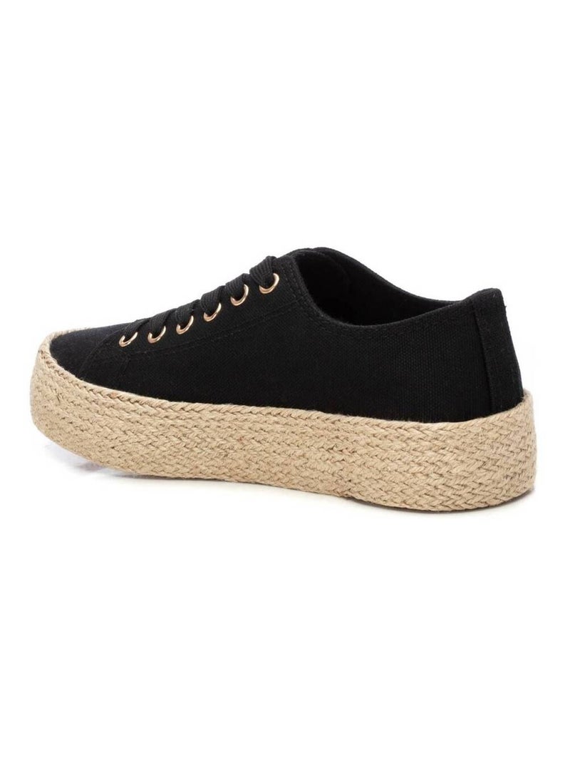 Baskets femme en toile à lacets Noir - Kiabi