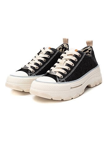 Baskets femme en toile à lacets