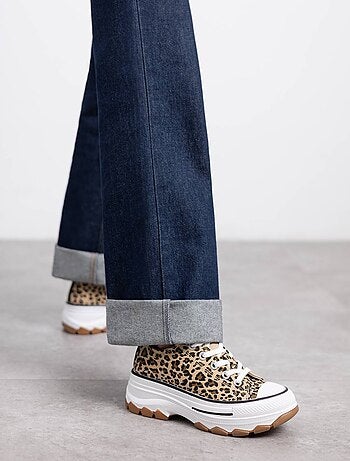 Baskets femme en toile à lacets