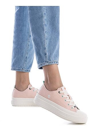 Baskets femme en toile à lacets