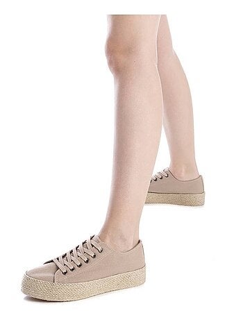 Baskets femme en toile à lacets