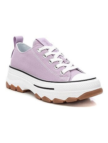 Baskets femme en toile à lacets