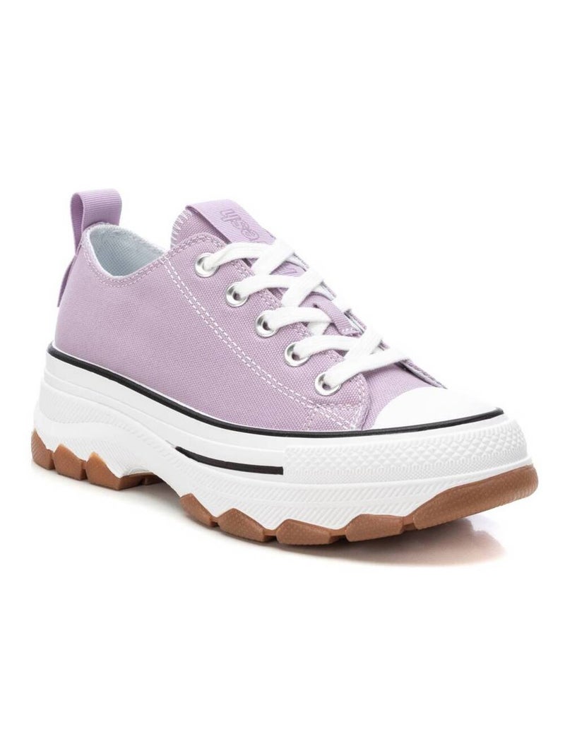 Baskets femme en toile à lacets Violet - Kiabi