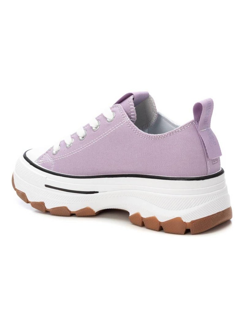 Baskets femme en toile à lacets Violet - Kiabi