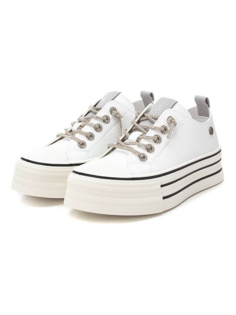 Baskets femme en toile Blanc - Kiabi