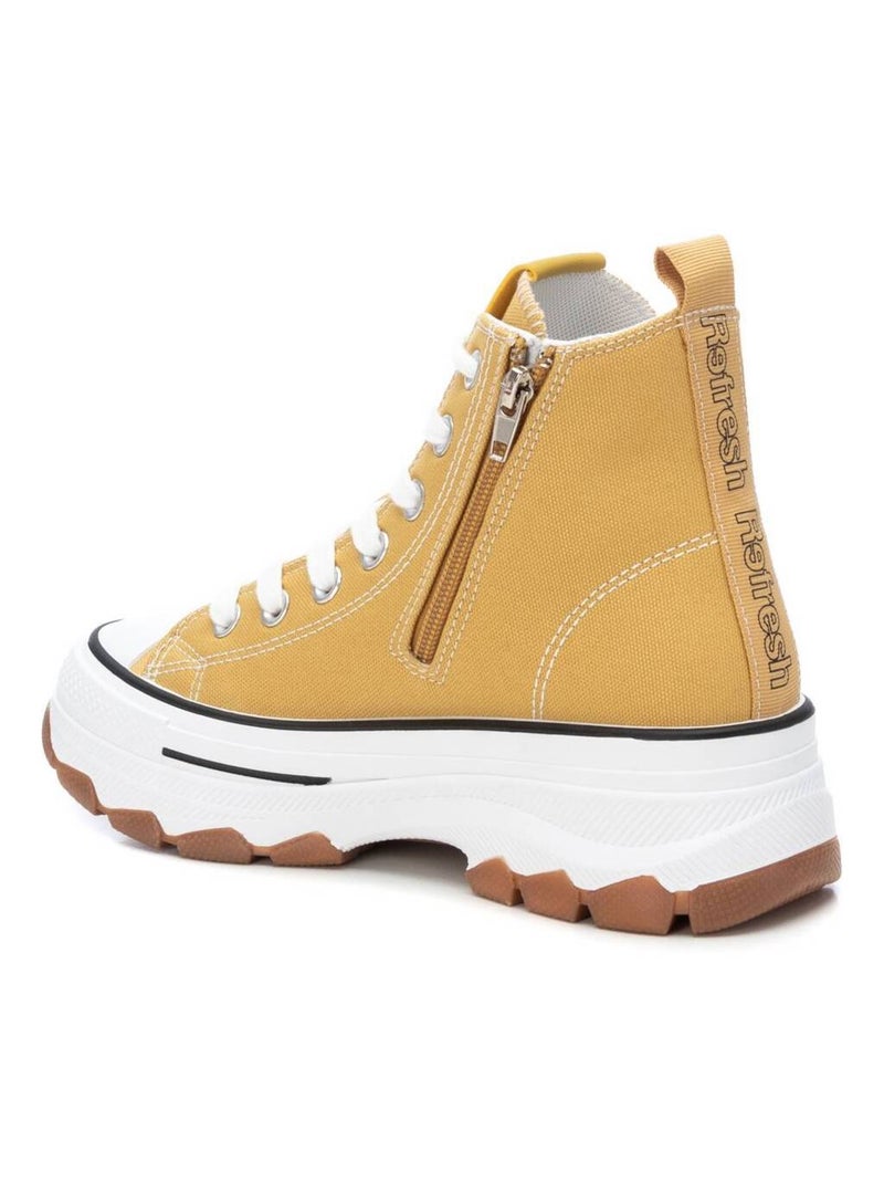 Baskets femme en toile Jaune - Kiabi