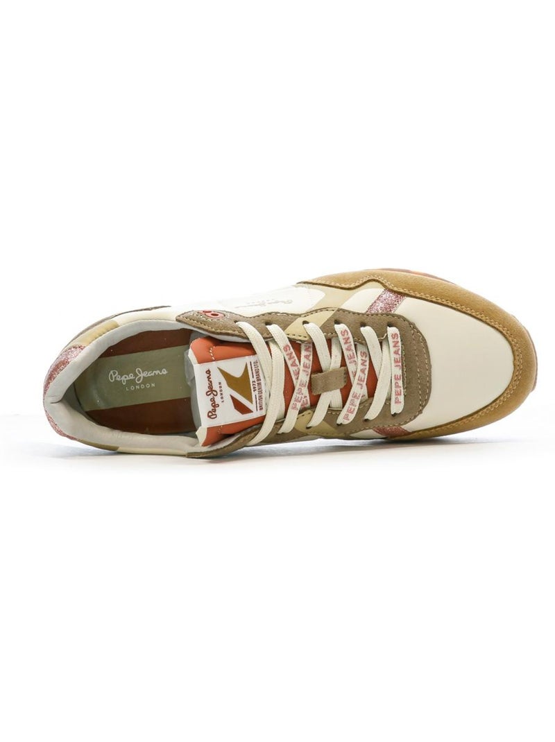 Baskets Femme Pepe jeans Brit Print Marron cappuccino - Kiabi