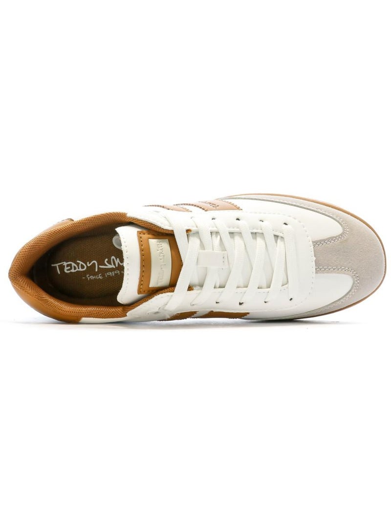 Baskets femme teddy smith Blanc Marron - Kiabi