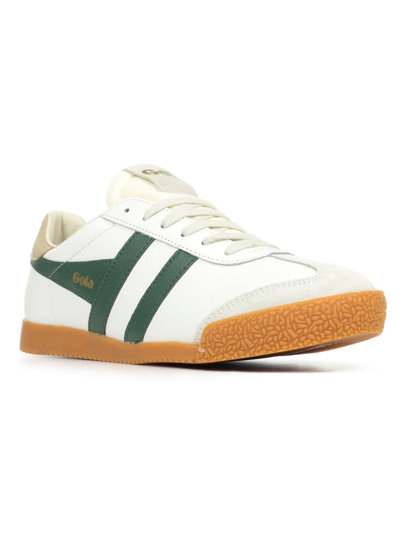 Baskets Gola Elan Leather Blanc Vert - Kiabi