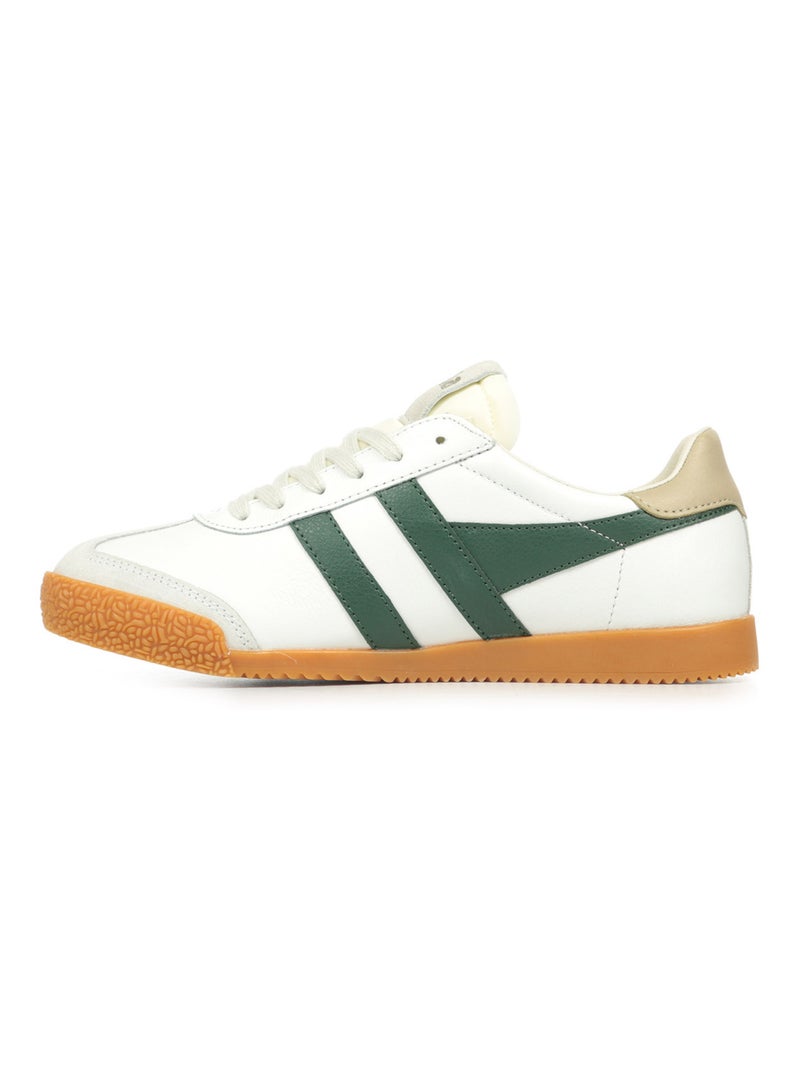 Baskets Gola Elan Leather Blanc Vert - Kiabi