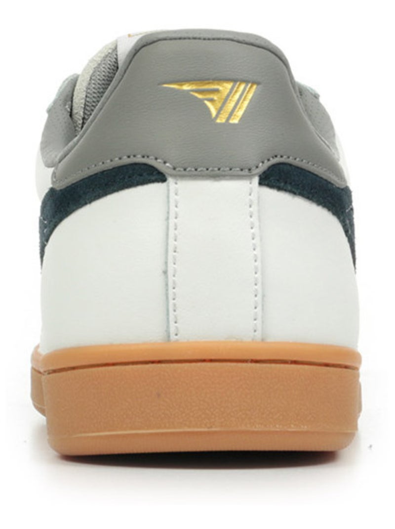 Baskets Gola Equipe II Leather Blanc Bleu marine Gris - Kiabi