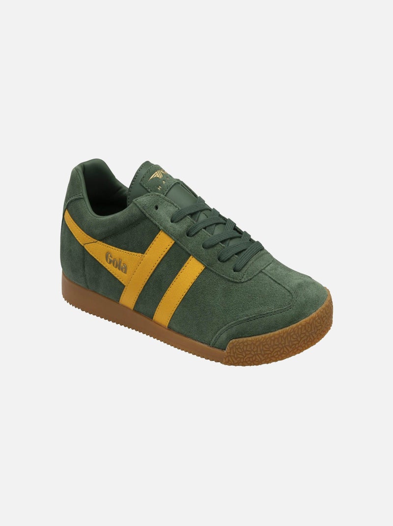Baskets Gola Harrier Suède Kaki - Kiabi