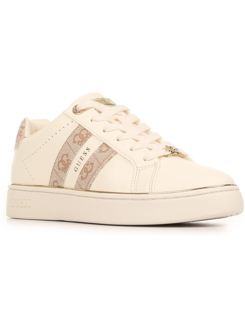 Baskets Guess Barlie Blanc Doré - Kiabi