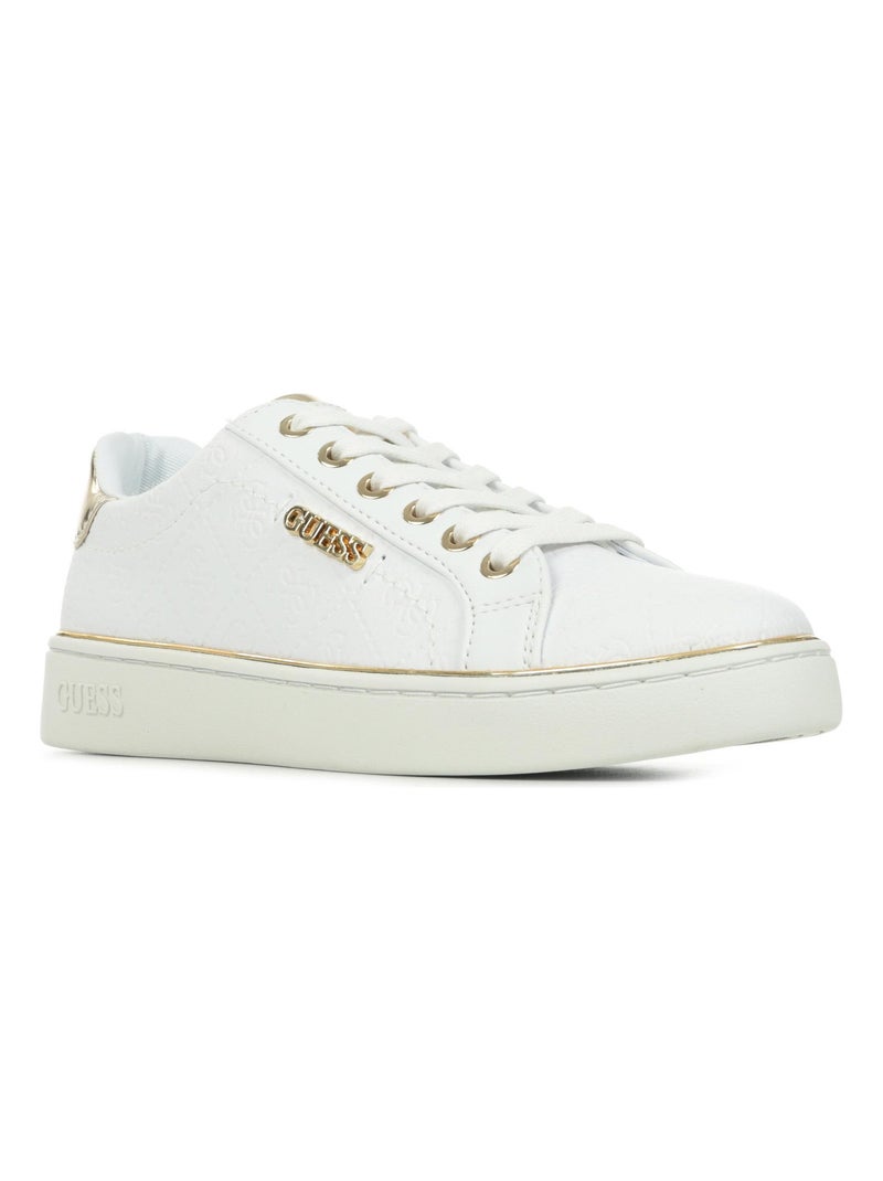 Baskets Guess Beckie Blanc Doré - Kiabi