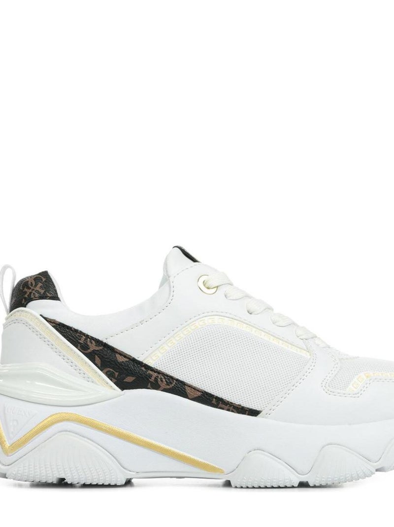 Baskets Guess Mags Blanc Marron - Kiabi