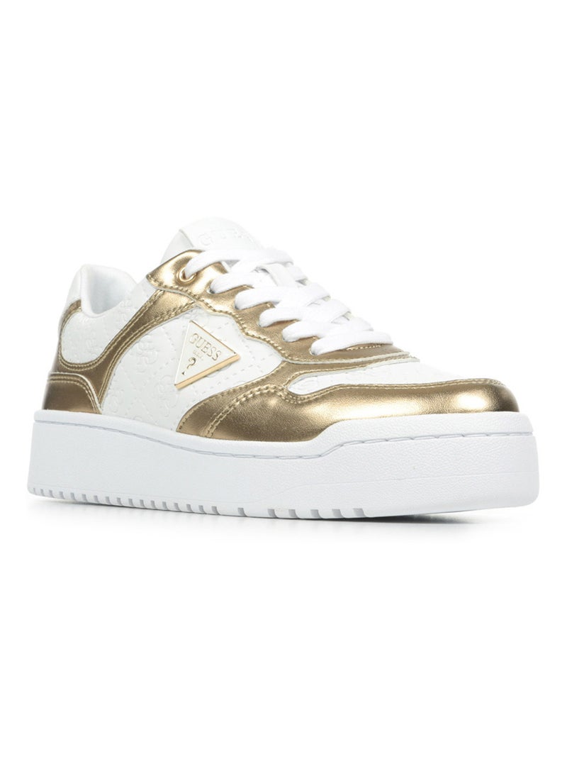 Baskets Guess Miriam Blanc Marron - Kiabi