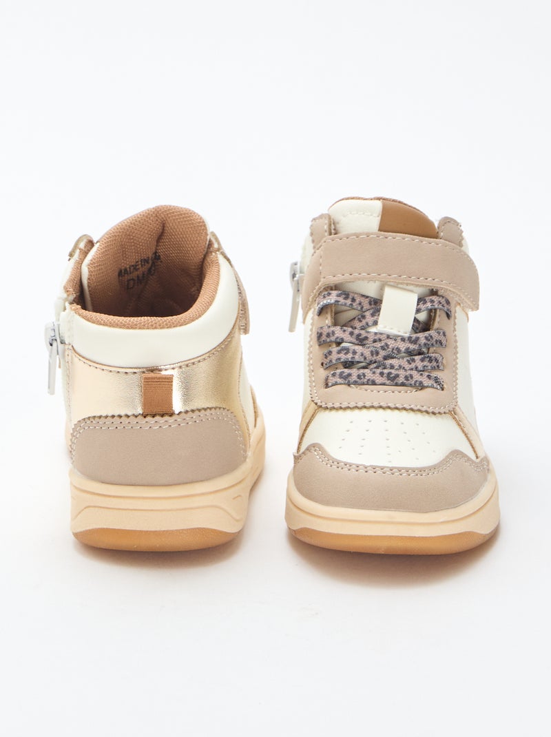 Baskets hautes à scratch Beige - Kiabi