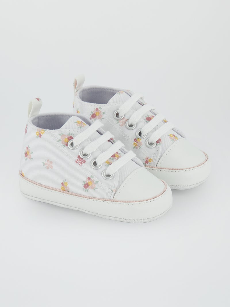 Baskets hautes en toile Blanc - Kiabi