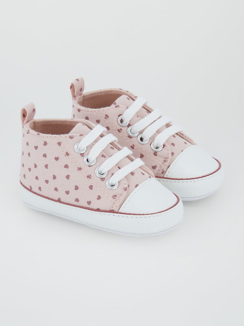 Baskets hautes en toile Rose - Kiabi
