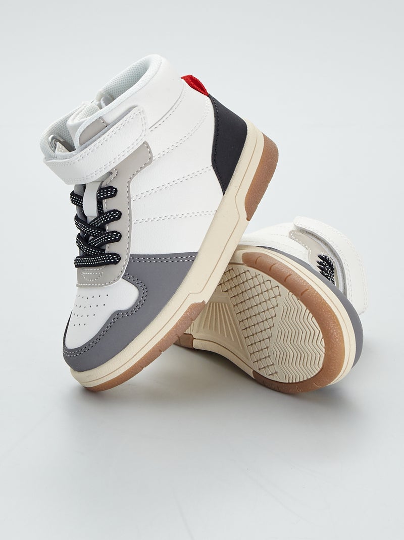 Baskets hautes multicolores blanc - Kiabi