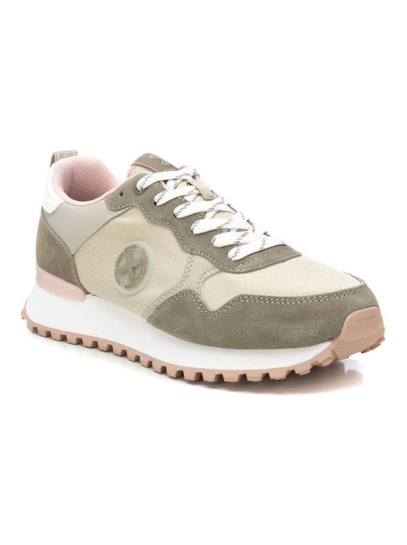 Baskets homme en cuir Kaki - Kiabi