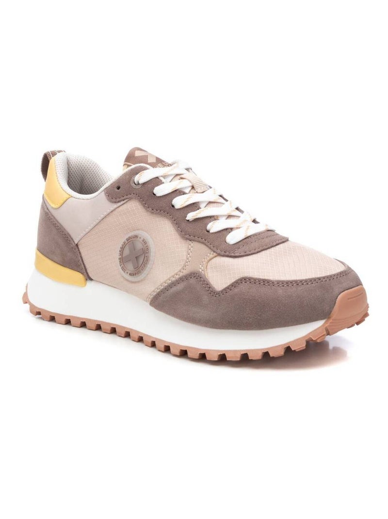 Baskets homme en cuir Taupe - Kiabi