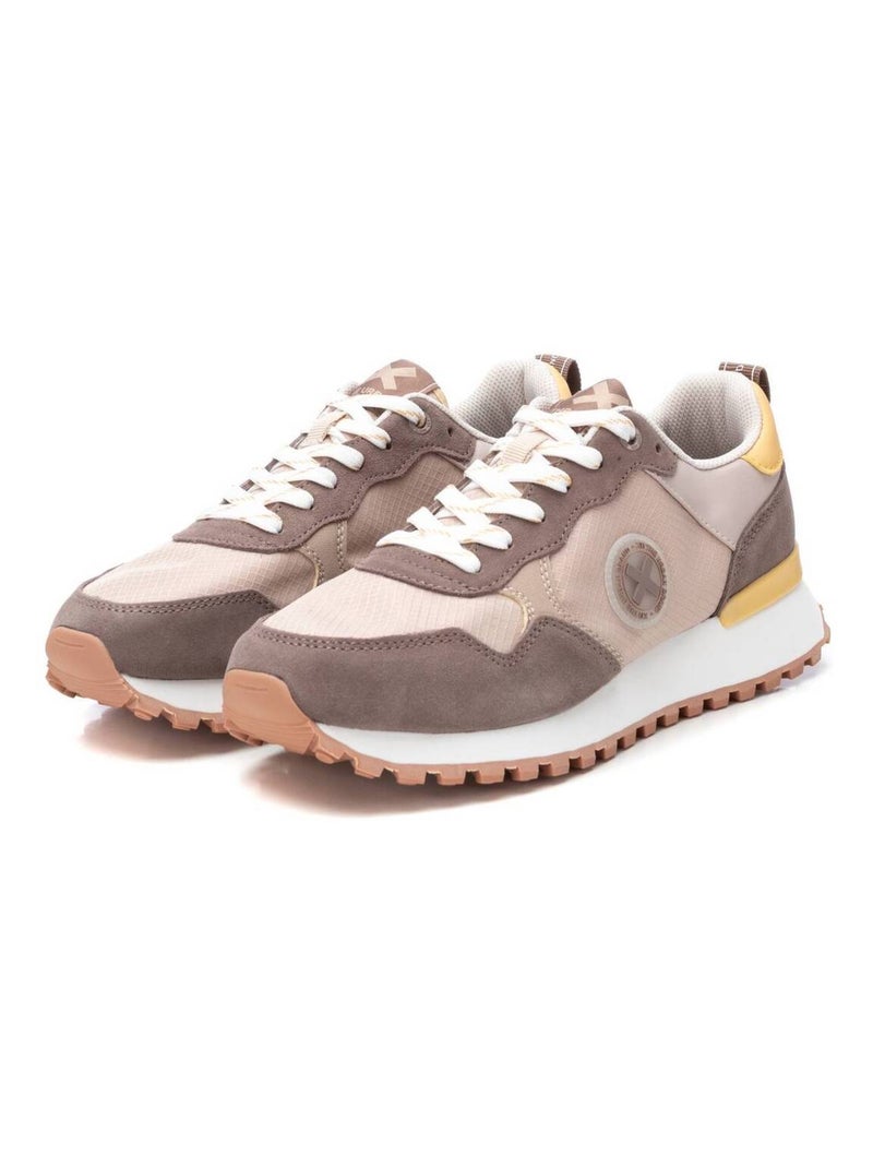 Baskets homme en cuir Taupe - Kiabi