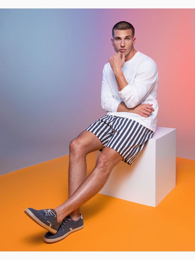 Baskets homme en toile Bleu - Kiabi