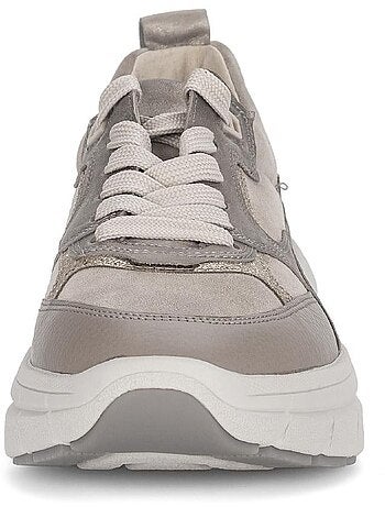 Baskets irisée en cuir lisse et nubuck