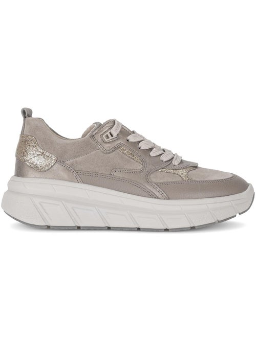 Baskets  irisée en cuir lisse et nubuck - Kiabi