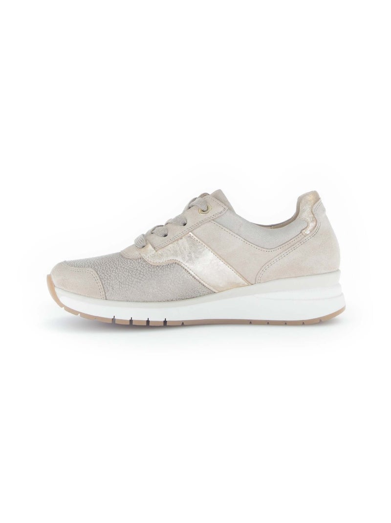 Baskets irisées en Nubuck et Textile (adaptées Hallux Valgus) Beige - Kiabi
