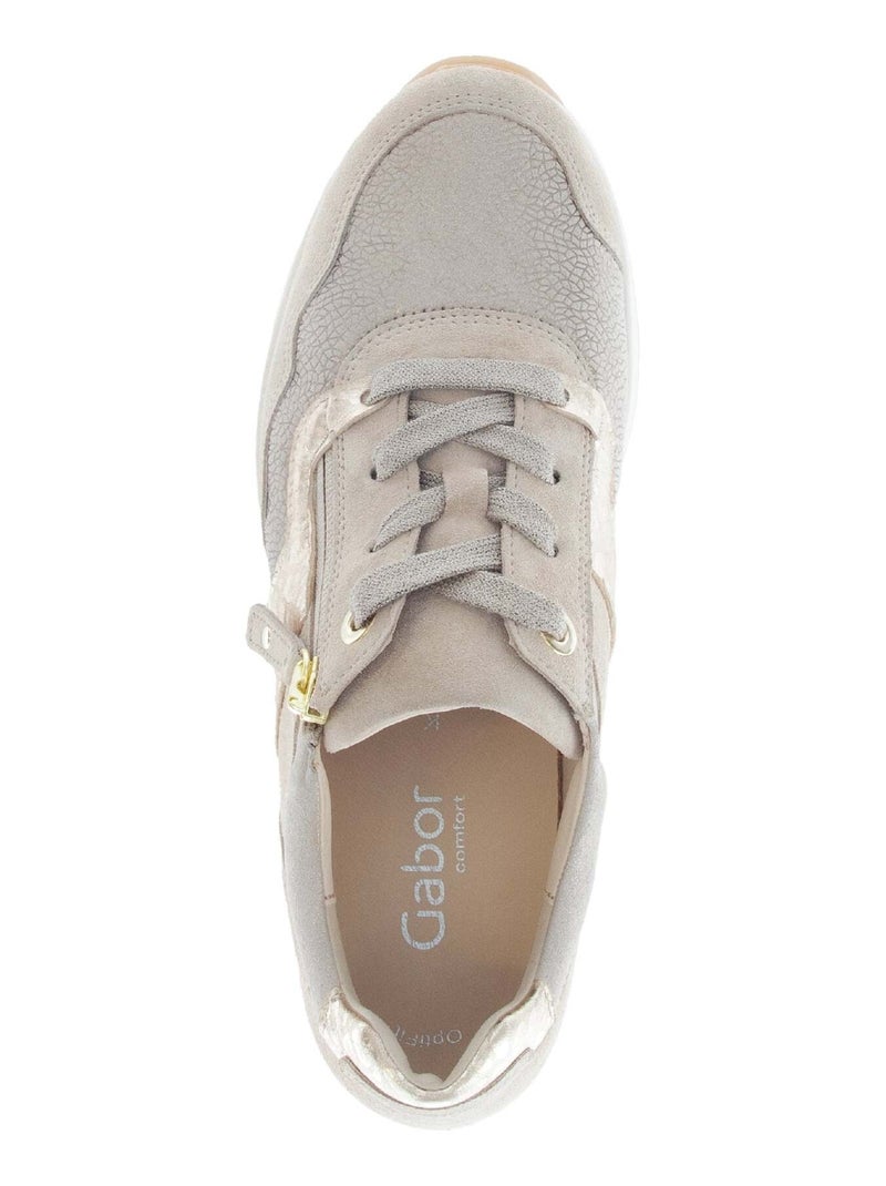 Baskets irisées en Nubuck et Textile (adaptées Hallux Valgus) Beige - Kiabi