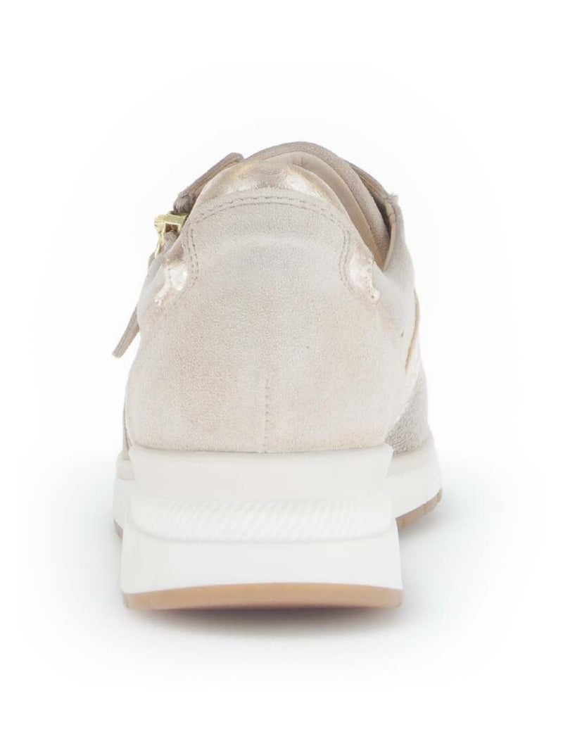 Baskets irisées en Nubuck et Textile (adaptées Hallux Valgus) Beige - Kiabi