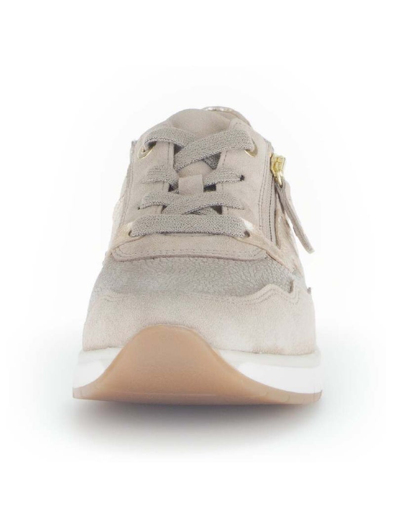 Baskets irisées en Nubuck et Textile (adaptées Hallux Valgus) Beige - Kiabi