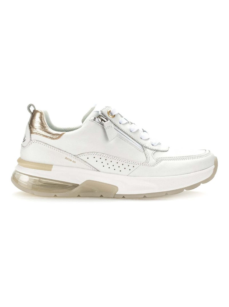 Baskets irrisées en cuir Blanc nacré - Kiabi