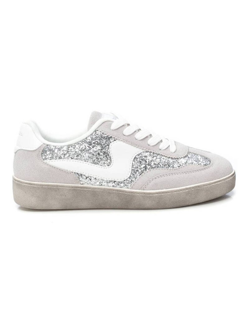 Baskets lacets Argent - Kiabi