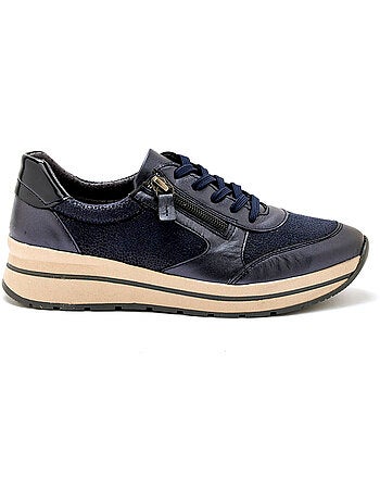 Baskets lacets et zip semelle amovible - pediconfort