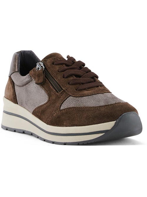 Baskets lacets et zip semelle amovible - pediconfort - Kiabi