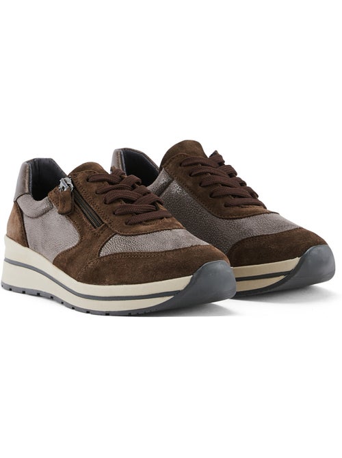 Baskets lacets et zip semelle amovible - pediconfort - Kiabi