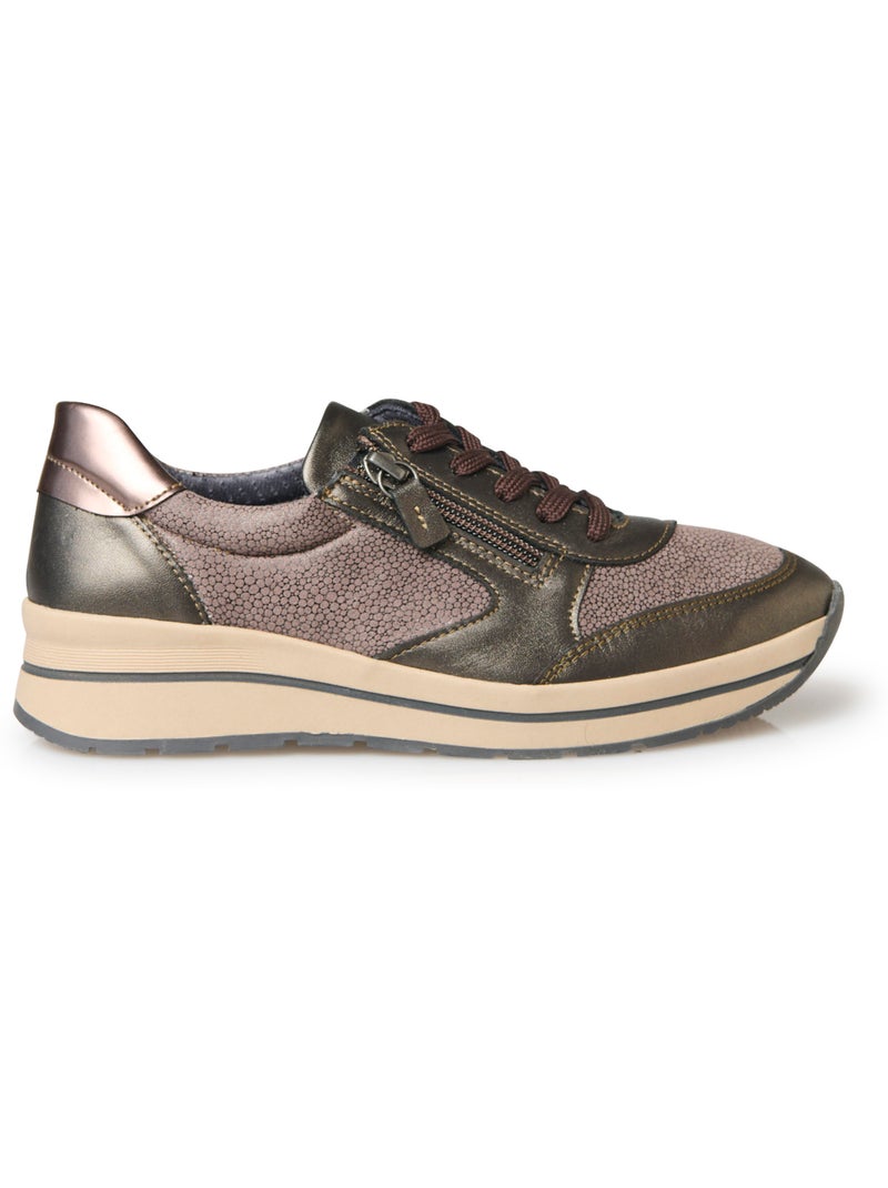 Baskets lacets et zip semelle amovible - PEDICONFORT Marron - Kiabi