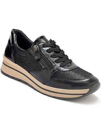 Baskets lacets et zip semelle amovible - pediconfort