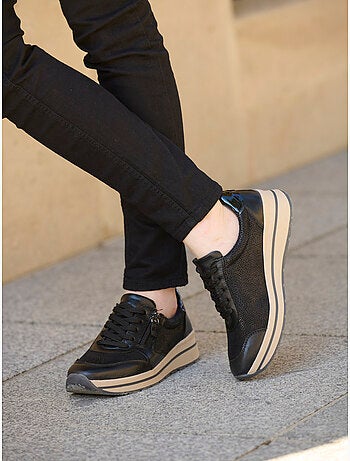 Baskets lacets et zip semelle amovible - pediconfort