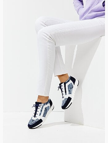 Baskets largeur confort lacées et zippées - Afibel