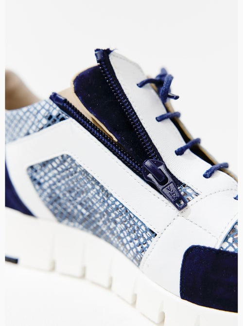 Baskets largeur confort lacées et zippées - Afibel - Kiabi