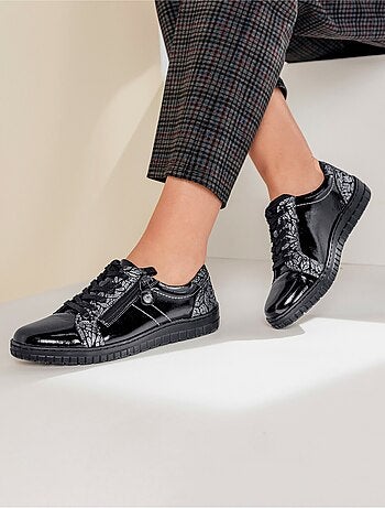 Baskets largeur confort lacées et zippées - Afibel